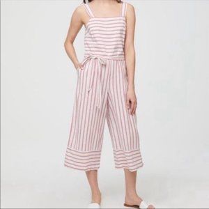 Beachlunchlounge Talia linen striped M jumpsuit NWT
